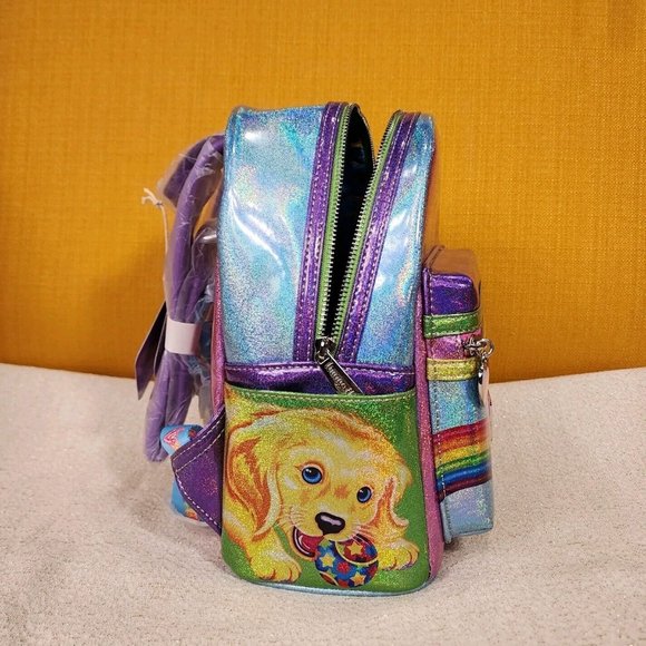 Loungefly | Bags | Loungefly Lisa Frank Color Block Holographic Glitter Mini Backpack New | Poshmark